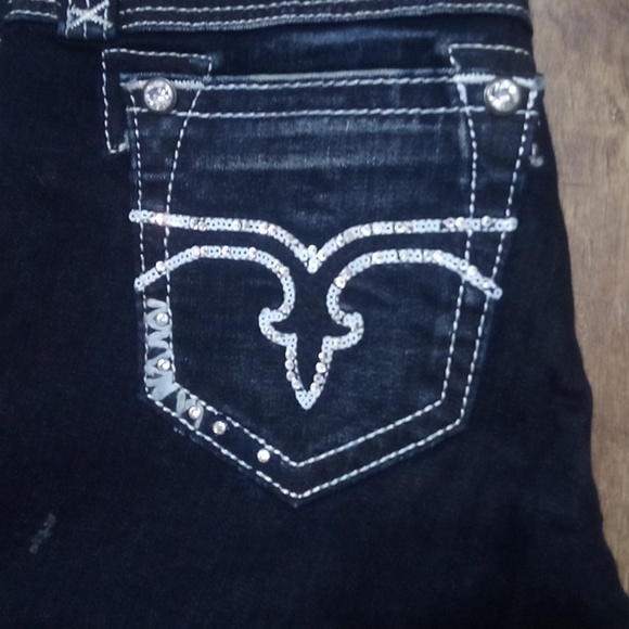 Rock Revival Women's 26 Erin Easy Skinny Embellished Shimmer NWT Inseam 32 - Picture 10 of 10
